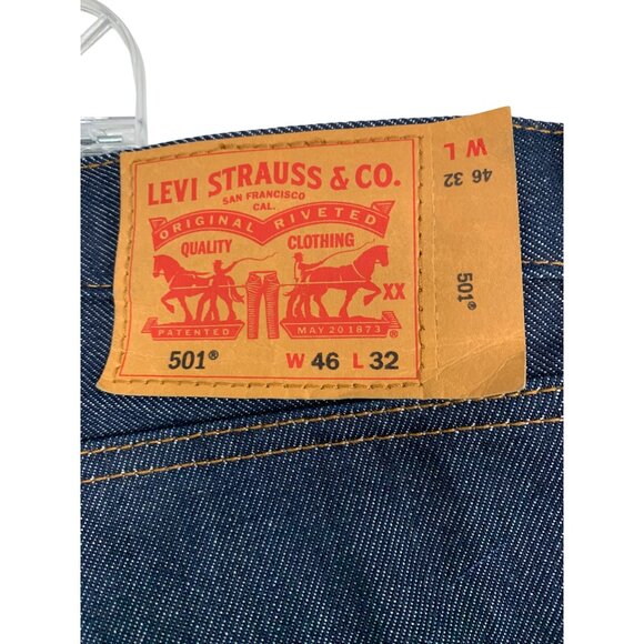 Levis 501 Original Fit Mens Jeans W46 L32 Button Fly Denim RM10203 Big & Tall - Picture 5 of 10